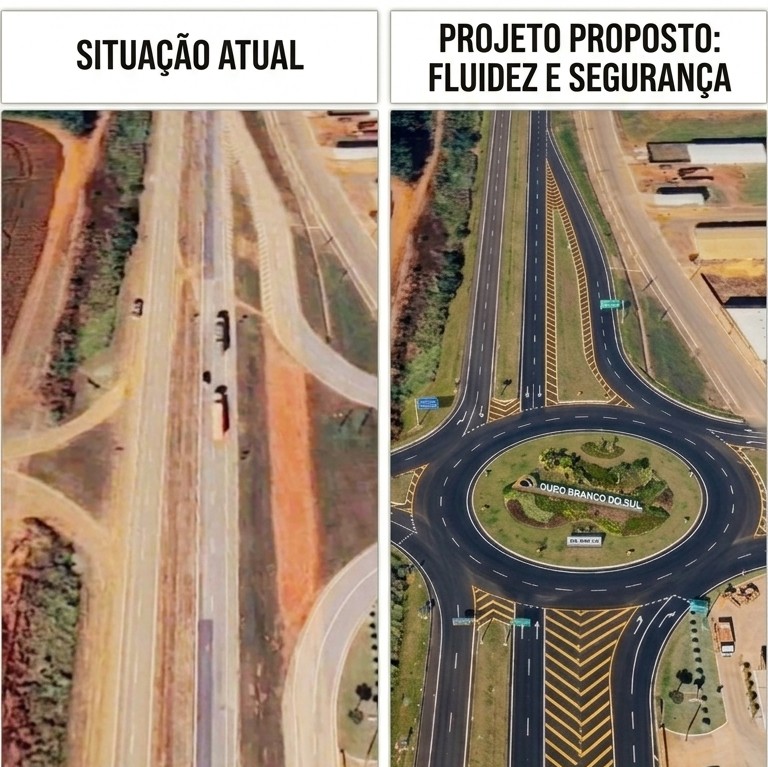 Projeto e construção de Rodoanel em Rondonópolis reacendem a esperança de Ouro Branco do Sul por rotatória da BR-163