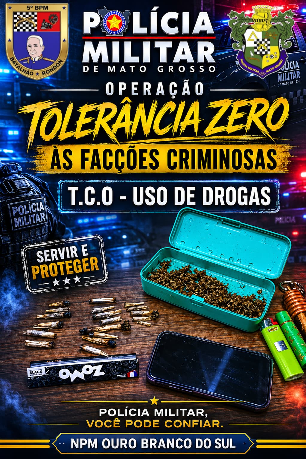 Polícia Militar apreende entorpecentes em estabelecimento comercial de Ouro Branco do Sul